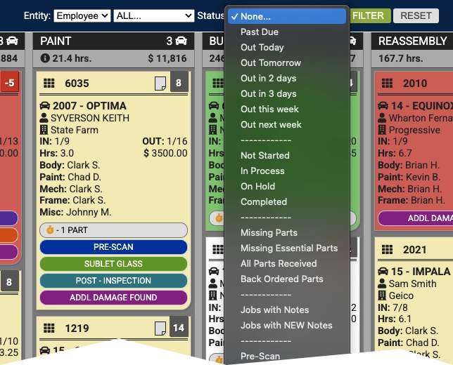 Filter by Status Filter by Status