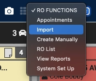 RO Functions Import Menu RO Functions Import Menu