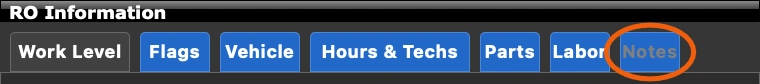Notes tab with no Notes Notes tab with no Notes